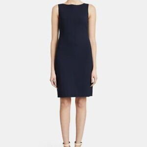 Theory Betty Sheath Dress Wool Black Size 12